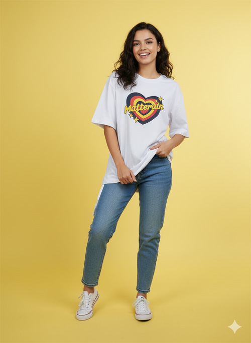 Ladies Drop Shoulder T- Shirt Premium Quality