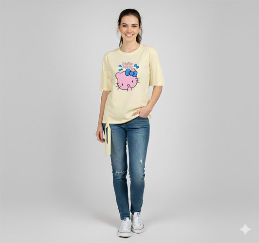 Ladies Drop Shoulder T- Shirt Premium Quality