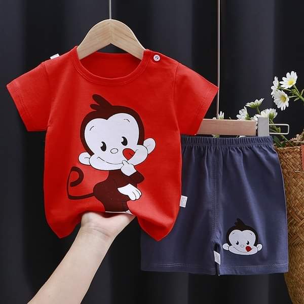 Baby Kids Girls/Boy T-Shirt Set-Red Tomen Zery-1